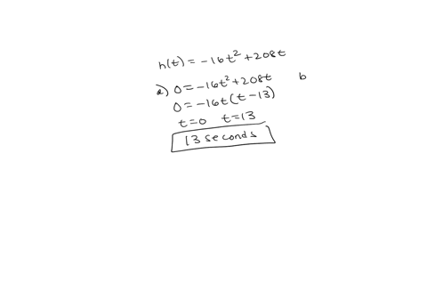 a-projectile-is-fired-upward-from-the-ground-level-ho-0-with-an-initial-velocity-of-208-fect-per-sccond-use-the-position-equation-hl-16t2-vo-ho-where-h-represents-the-height-of-an-object-in-42239
