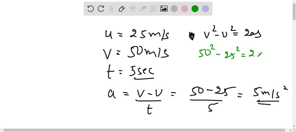 SOLVED: A race car accelerates uniformly from 25 m/s to 50 m/s in 5 ...