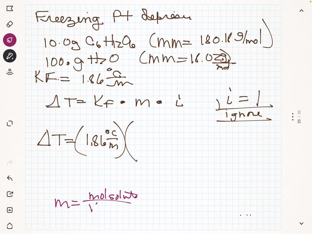 SOLVED Determine the melting point of a solution containing 10.0 g of
