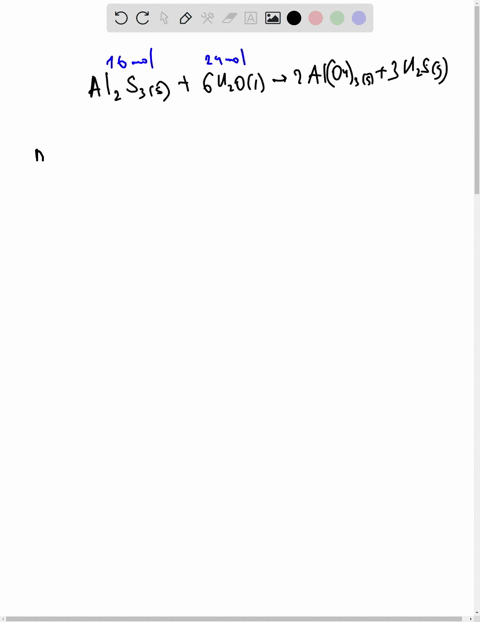 determine-the-theoretical-yield-of-h2s-in-moles-if-16-mol-al2s3-and-24-mol-h2o-are-reacted-according-to-the-following-balanced-reaction-a-possibly-useful-molar-mass-is-al2s3-15017-gmol-al2s3-17346