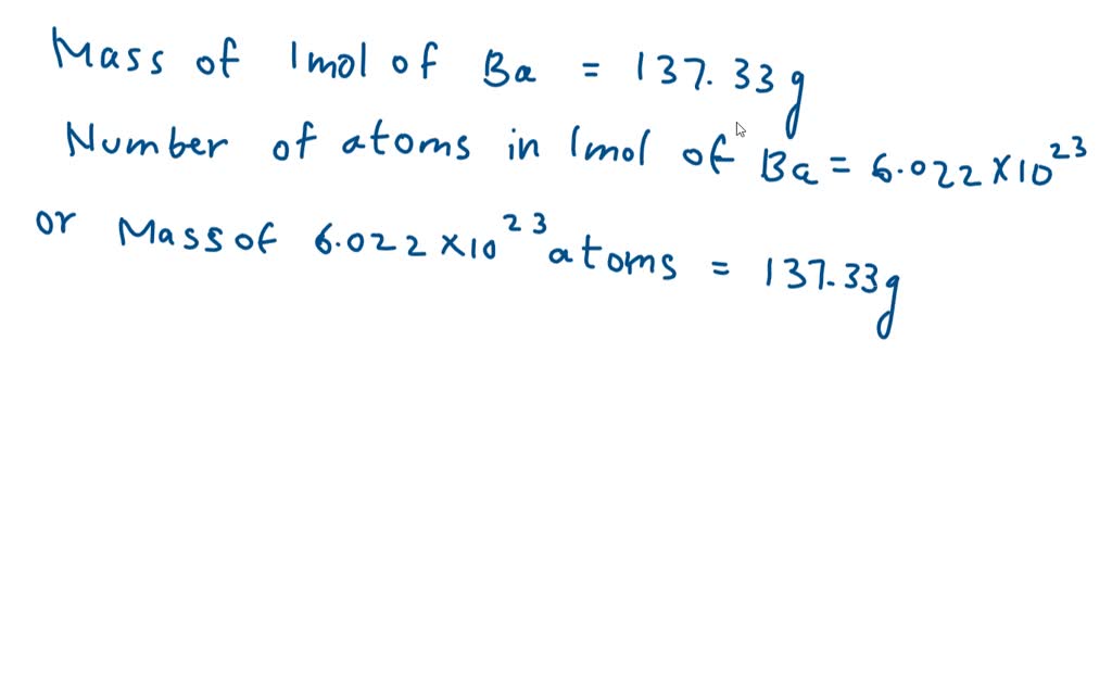 Solved: Determine The Mass In Grams Of 7.52 × 10²¹ Atoms Of Barium 