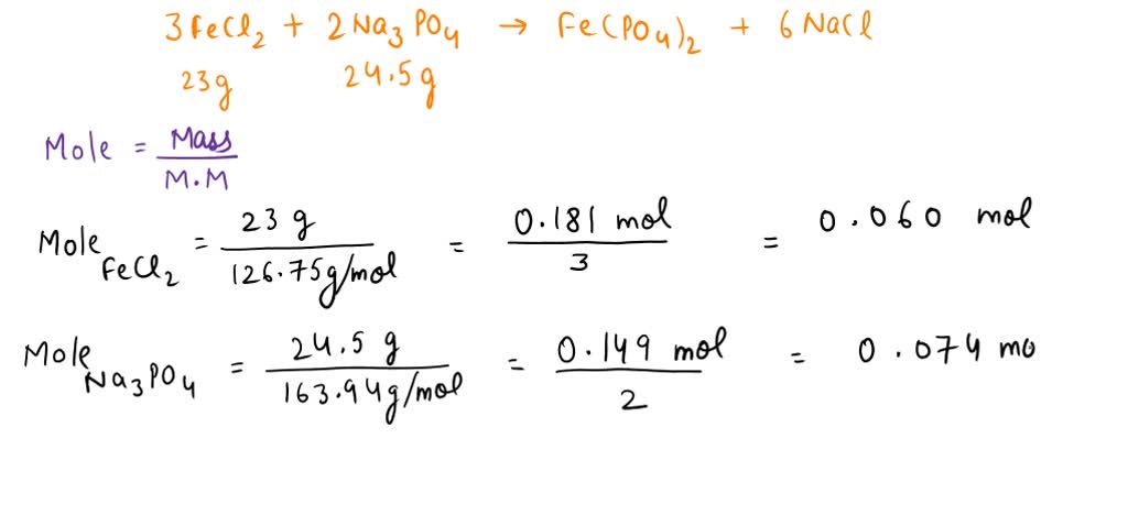 SOLVED: 32. A solution containing 1.50 g iron (II) chloride reacts with ...