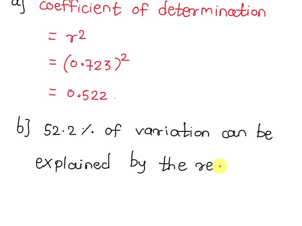 SOLVED Use the value of the linear correlation coefficient to