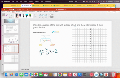 write-the-equation-of-the-line-with-a-slope-of-43-and-the-y-intercept-is-2-then-graph-the-line-34553