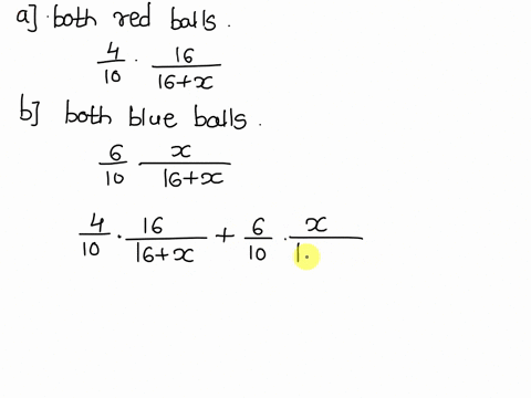 an-urn-contains-10-balls-4-red-and-6-blue-a-second-urn-contains-16-red-balls-and-an-unknown-number-of-blue-balls-a-single-ball-is-drawn-from-each-urn-the-probability-that-both-balls-are-the-06324
