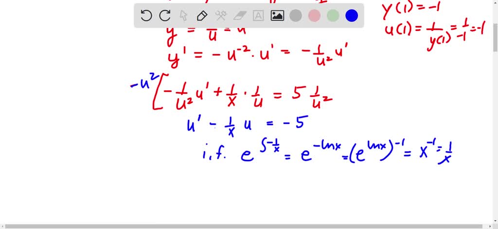 Solved Point Solve The Bernoulli Differntial Equation Xy Ty Xy Yl 1 Identify The 6274