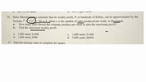 b-29-2198-drilts-d-31-2205-trills-36-dalco-manufacturiag-evtimates-that-its-weekly-peofit-p-in-handreds-of-dollars-can-be-approximated-by-the-formula-p-5-x210-x9-where-x-is-the-ramber-of-units-peoduce