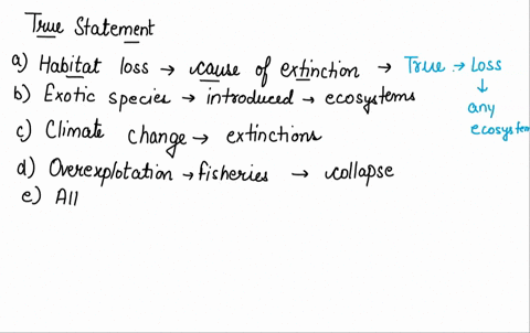 which-of-these-is-a-true-statement-a-habitat-loss-is-the-most-frequent-cause-of-extinctions-today-b-86487