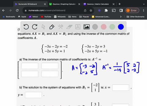 1-point-solve-the-following-two-systems-of-equations-by-rewriting-them-as-matrix-equations-ax-b1-and-ax-bz-and-using-the-inverse-of-the-common-matrix-of-coefficeints-a_-3x-2y-2-zx-sy-1-3x-2y-83504