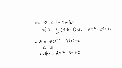 1-determine-the-particles-position-and-velocity-when-t6-mathrmsec-if-the-acceleration-of-the-particle-as-it-moves-along-a-straight-line-is-given-by-a4-t-3-mathrmm-mathrmsec2-where-t-is-in-seconds-assu
