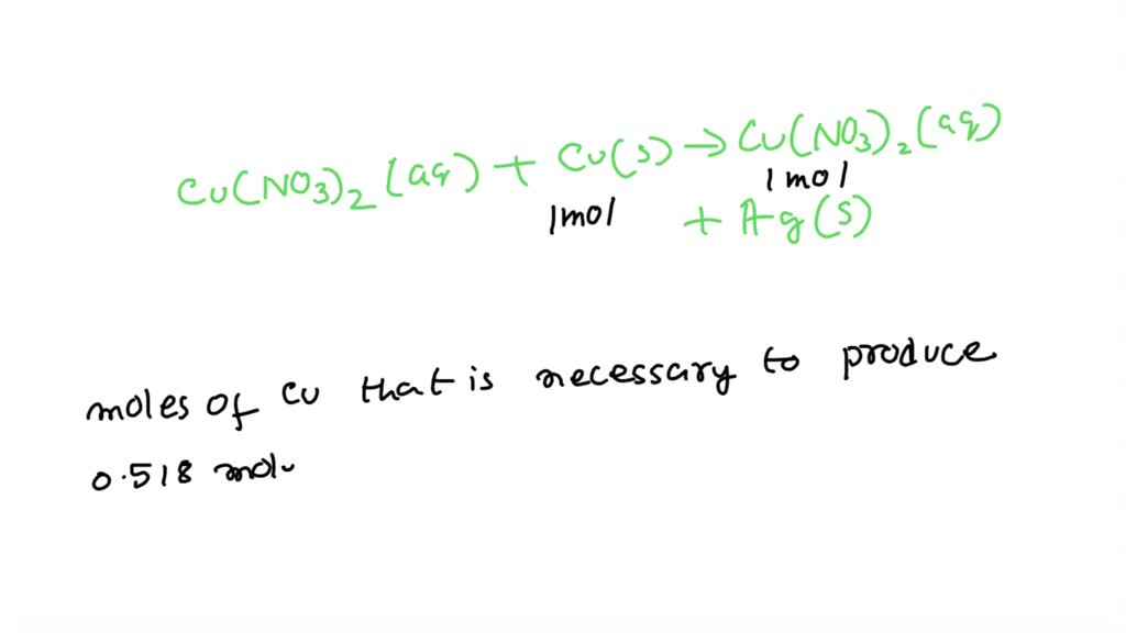 SOLVED According to the following reaction, how many moles of copper