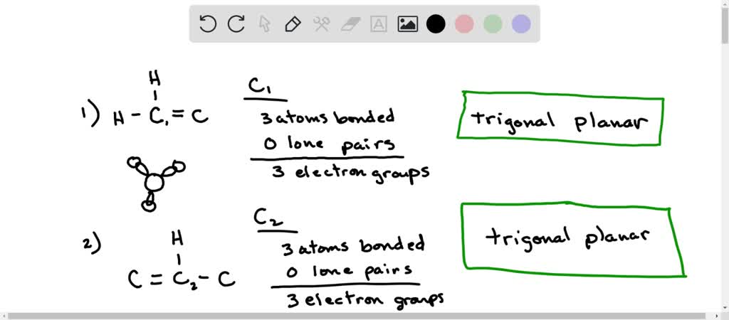 SOLVED: Determine the molecular geometry at each interior atom in the ...