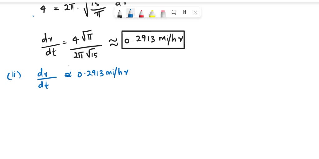 SOLVED 1 . Oil spilled from a tanker spreads in a circle whose
