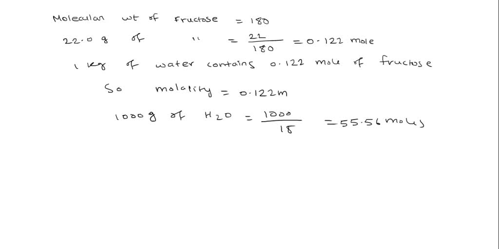 SOLVED: Fructose, the sugar which makes fruit sweet, has the molecular ...
