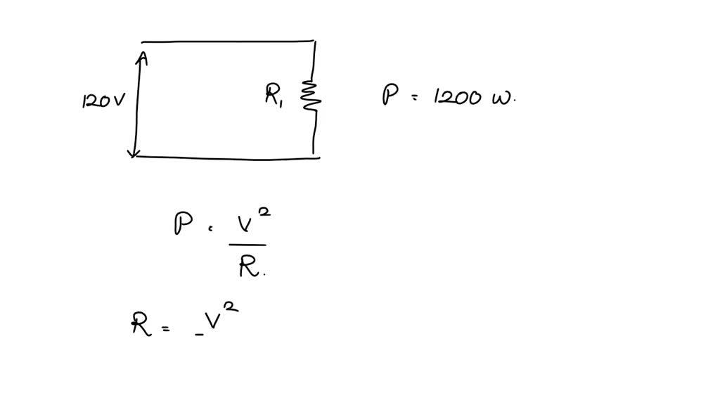 SOLVED Applying ohms law find the current draw of a 1200W heater in a