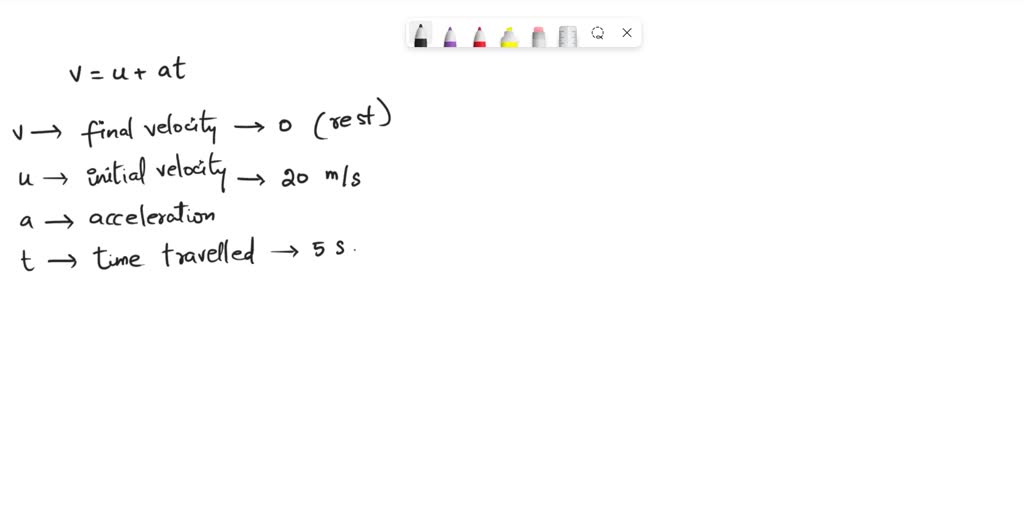 SOLVED A train moving with a velocity of 20 m/s is brought to rest by