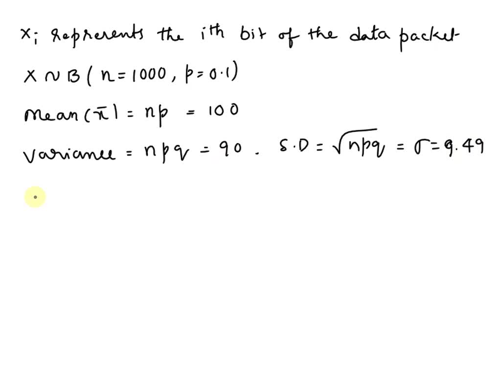 SOLVED: In Communication System Each Data Packet Consists Of 1000 Bits ...