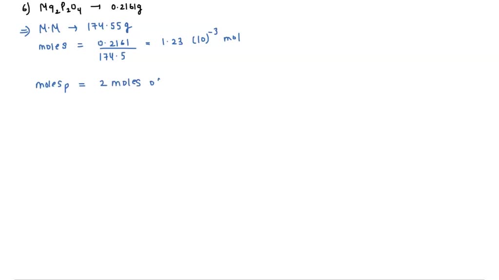 SOLVED: Calculate the % Phosphorus in a 0.3516 g detergent sample ...