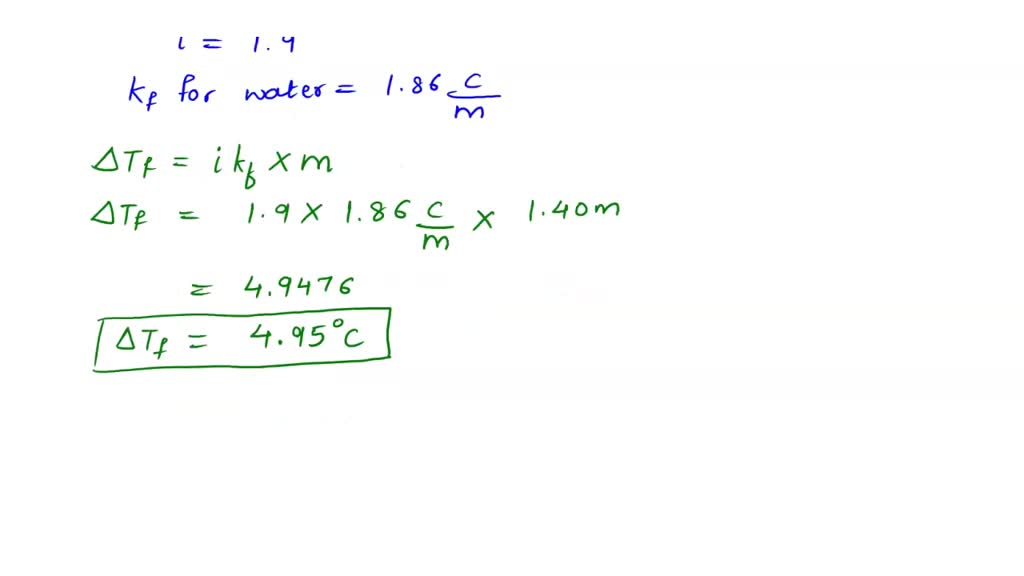 Solved: Part A: At What Temperature Would A 1.40 M Nacl Solution Freeze 