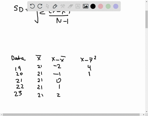 find-the-mean-and-standard-deviation-for-each-sample-of-values-round-your-answers-to-three-decimal-places-where-it-is-needed-a-19-20-21-22-23-mean-standard-deviation-b-21-21-21-21-21-mean-st-07038