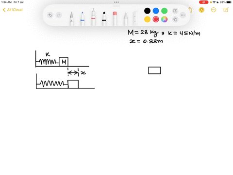 an-object-attached-to-a-spring-is-pulled-across-a-horizontal-frictionless-surfaceif-the-force-constant-spring-constant-of-the-spring-is-45-nmthe-spring-is-stretched-by-088-mand-the-mass-of-t-07934