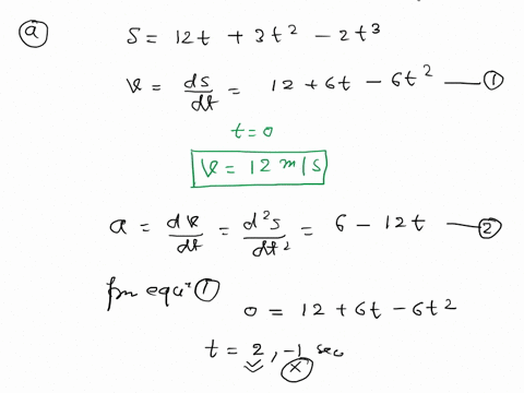 tu1marks-question-9-a-car-moves-along-a-straight-line-whose-eguation-of-the-motion-is-given-by-e-s12t3t-2t3-wheresis-in-meters-andtis-in-secondscalculate-the-velocity-and-acceleration-at-sta-95584