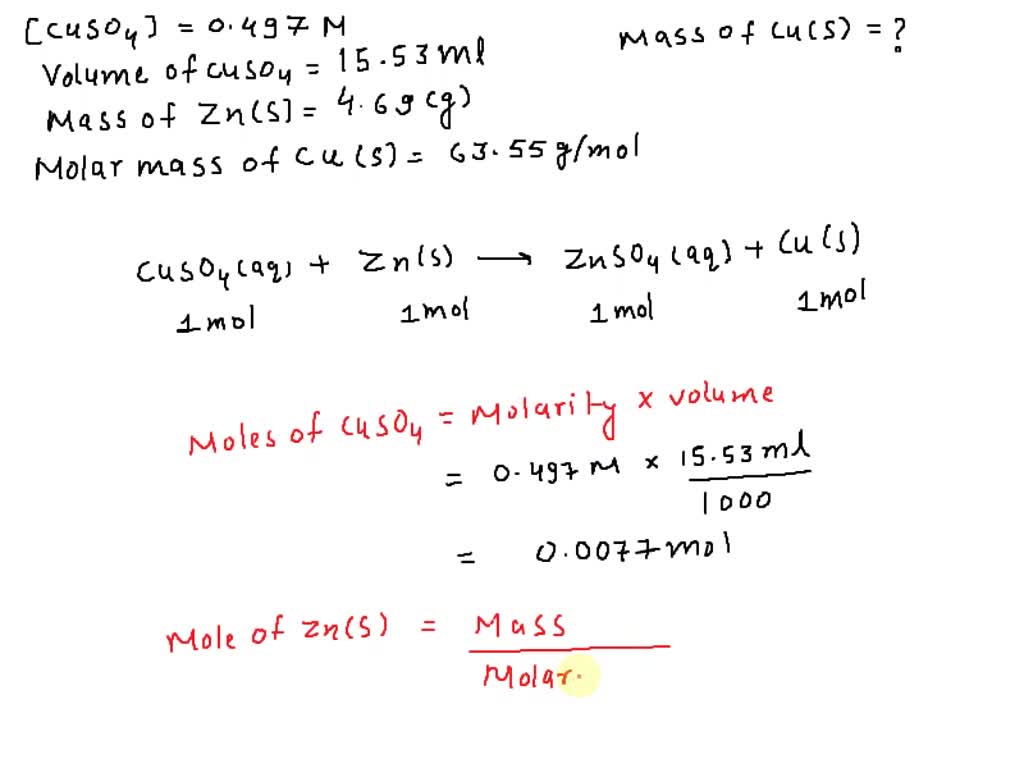 SOLVEDWhat is the mass of copper solid produced from the redox