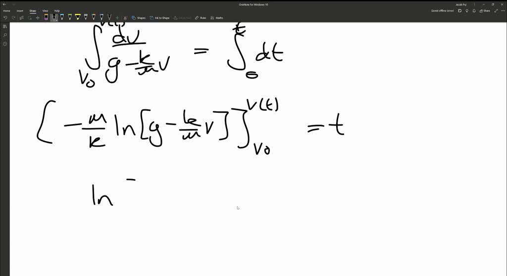 SOLVED Obtain the equation of motion for a particle falling vertically