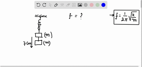 a-block-hangs-in-equilibrium-from-vertical-spring_-the-equilibrium-position-sags-by-700-cm-when-second-identical-block-is-added-part-a-what-is-the-oscillation-frequency-of-the-two-block-syst-90778