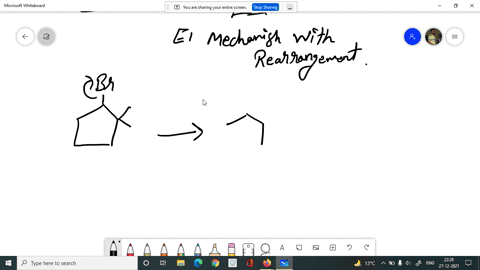 when-1-bromo-2-2-dimethylcyclopentane-is-heated-in-ethanol-an-alkene-with-rearrangement-is-produced-in-your-notebook-write-stepwise-mechanism-for-the-production-of-this-rearranged-alkene-and-07092