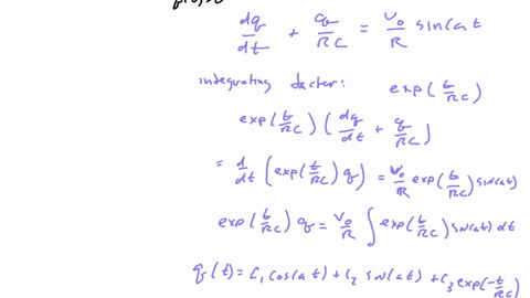 an-electric-circuit-contains-a-resistance-r-and-a-capacitor-c-in-series-and-a-battery-supplying-a-time-varying-electromotive-force-vt-the-charge-q-on-the-capacitor-therefore-obeys-the-equati-90201