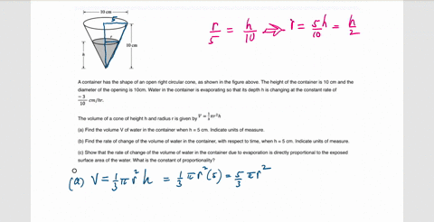 10-cm-10-cm-a-container-has-the-shape-of-an-open-right-circular-cone-as-shown-in-the-figure-above-the-height-of-the-container-is-10-cm-and-the-diameter-of-the-opening-is-1ocm-water-in-the-co-38937