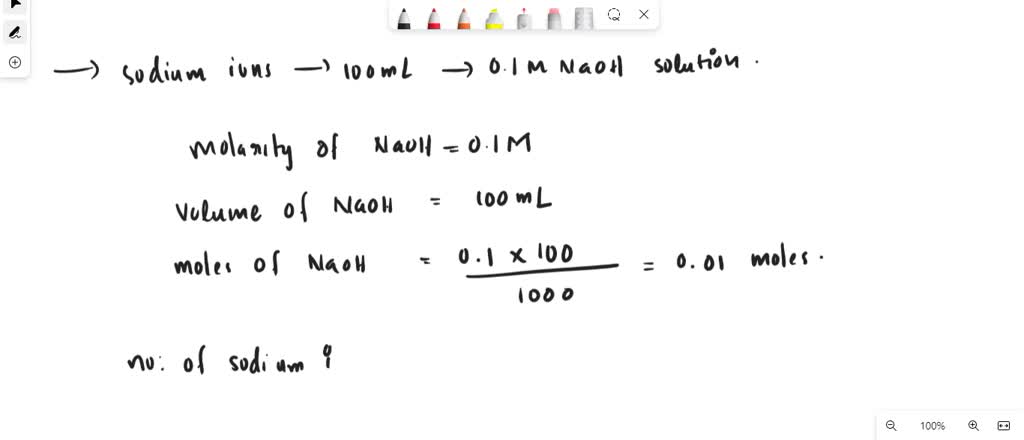 SOLVED: How many sodium ions are present in 100ml of 0.1M NaOH solution?