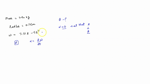 a-250-kg-wheel-with-a-radius-of-075-m-initially-at-rest-begins-to-spin-the-angular-velocity-of-a-wheel-is-given-by-the-equation-731t-500t2-what-is-the-angular-displacement-in-radians-of-the-14557