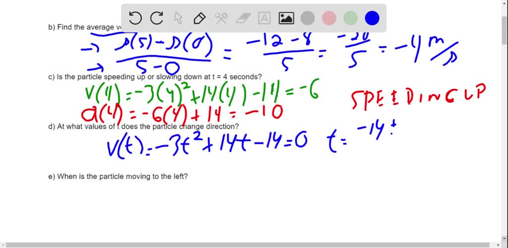 SOLVED 5. A particle moves along a horizontal line so that its