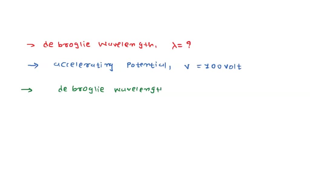 SOLVED: What is the de Broglie wavelength associated with an electron ...
