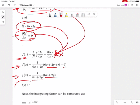 solve-the-given-differential-equation-by-finding-an-appropriate-integrating-factor-y6x-y-6-dx-6x-2y-dy-0