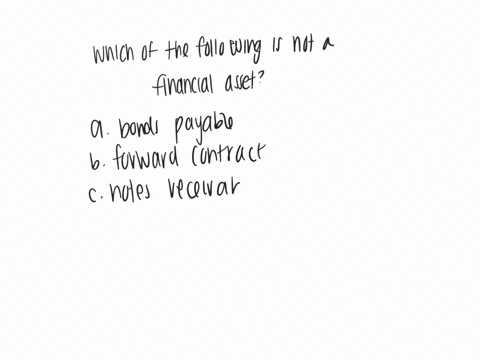 which-of-the-following-is-not-a-financial-asset-o-a-bonds-payable-b-forward-contract-with-positive-value-o-c-notes-receivable-o-d-cash
