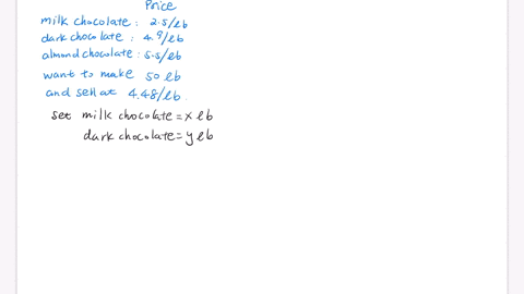 define-your-variables-write-a-system-of-equations-use-your-calculator-to-solve-the-system-of-equations-and-answer-the-problem-a-grocer-sells-milk-chocolate-at-250-per-pound-dark-chocolate-at-27062