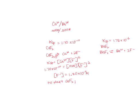 a-solution-contains-both-ca2-and-ba2-each-present-at-a-concentration-of-00100-m-we-wish-to-remove-the-calcium-ion-from-solution-while-leaving-the-barium-ions-essentially-untouched-still-diss-78842