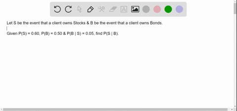 a-stockbroker-knows-from-past-experience-that-the-probability-that-a-client-owns-stocks-is-060-and-the-probability-that-a-client-owns-bonds-is-050-the-probability-that-a-client-owns-bonds-if-06146