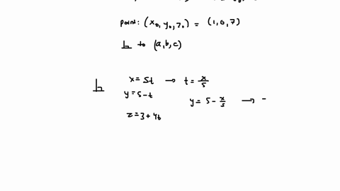 find-an-equation-of-the-plane-the-plane-through-the-point-1-0-7-and-perpendicular-to-the-line-x-5t-y-5-t-z-3-4t