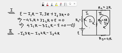 four-resistors-are-connected-to-battery-as-shown-in-the-figure-below_-rz-2r-ru-rz-r4-3r-rs-4r-a-determine-the-potential-difference-across-each-resistor-in-terms-of-use-the-following-as-neces-78298