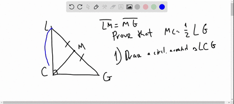 write-coordinate-proof-to-prove-each-of-lhe-following-the-medianto-the-hypotenuse-of-right-triangle-is-half-the-hypotenuse-given-algc-is-right-triangle-with-rt-zlcg-and-mis-the-midpoint-of-l-59717