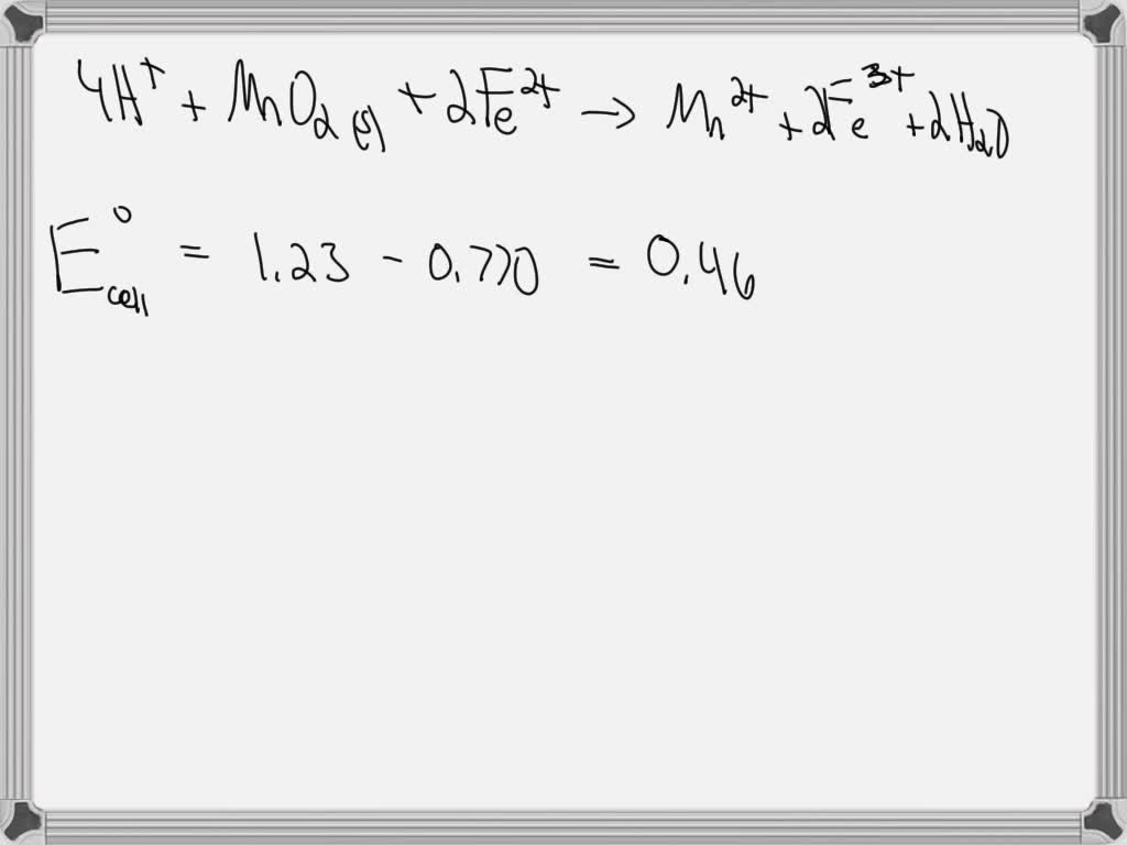 SOLVED: Texts: Use the appropriate standard reduction potentials below ...