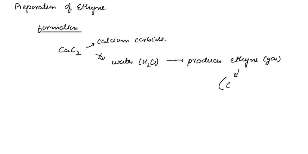 SOLVED: Preparation of Ethyne What did you observe that suggested 0 ...