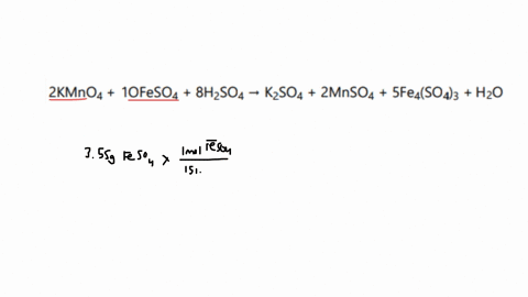 how-many-milliliters-of-0250-m-kmno4-are-needed-to-react-with-355-g-of-ironii-sulfate-feso4-09758