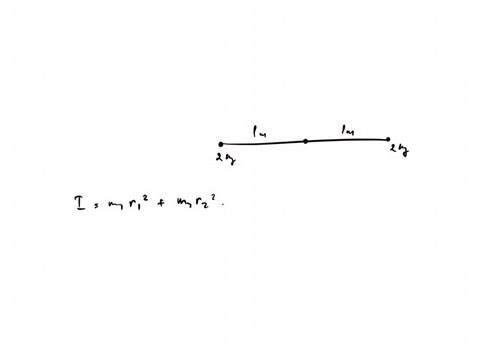 a-rod-without-a-mass-is-2-meters-in-length-on-each-end-of-the-rod-is-a-2-kg-mass-a-calculate-the-moment-of-inertia-of-this-rod-about-an-axis-that-is-perpendicular-to-the-center-of-the-rod-b-16787