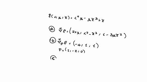 let-fx-yz-x2y-yz3-z-find-the-following-5-points-apiece-a-the-gradient-fx-y-z-b-f1-2-0-c-the-directional-derivative-duf1-2-0-where-u-is-the-unit-vector-in-the-direction-of-v-2i-j-2k-d-the-dir-27177