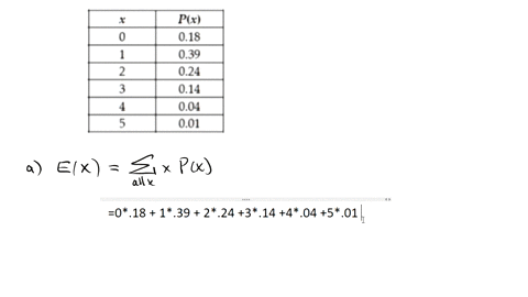 the-number-ol-cars-sold-x-in-day-at-smitty-aulo-sales-is-described-by-the-probability-distribution-the-following-table-pw-018-039-024-014-004-001-caleulate-the-expected-number-of-cars-sold-i-90328